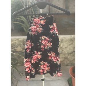 Black Floral Print Top